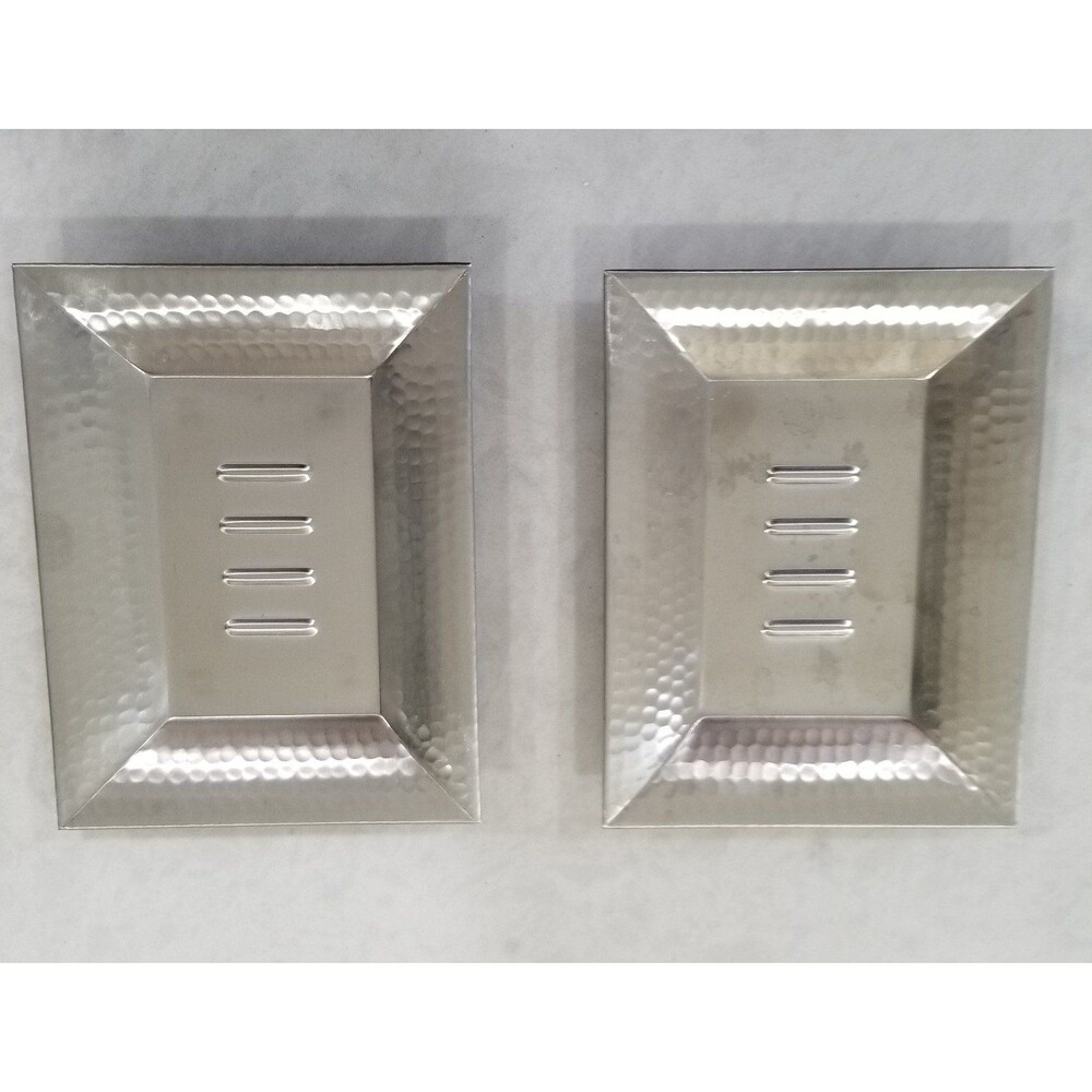 Hammered edge stainless trays made in india new